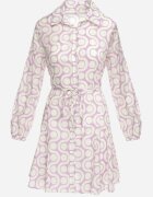 bludeise Rochie Violet-Bej din bumbac Mini cu model geometric Frenia