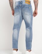  Blugi Albastri Skinny cu Cusături cu Buzunare și Fermoar Skili