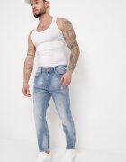  Blugi Albastri Skinny cu Cusături cu Buzunare și Fermoar Skili