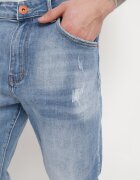  Blugi Albastri Skinny cu Cusături cu Buzunare și Fermoar Skili