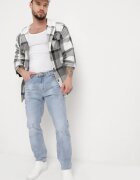  Blugi Skinny Albastri cu Rupturi și Buzunare înserate Faroria