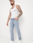  Blugi Skinny Albastri cu Rupturi și Buzunare înserate Faroria