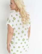  Bluză Alb-Verde în Stil Rustic cu Flori Aldora