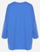  Bluză Albastră din Bumbac Oversize cu Imprimeu și Strasuri Reriola