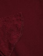  Bluză din tricot cu vâscoză decorată cu mâneci din dantelă și guler înalt Lushra Bordo
