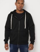  Bluza Neagră cu fermoar din Bumbac și Glugă și Șnururi Decorative Bialise