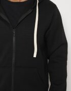  Bluza Neagră cu fermoar din Bumbac și Glugă și Șnururi Decorative Bialise