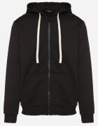  Bluza Neagră cu fermoar din Bumbac și Glugă și Șnururi Decorative Bialise