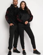  Bluză Neagră cu finisaj din fleece cu broderie pe mâneci Marianesa