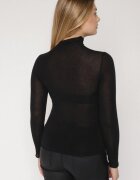  Bluză Neagră cu guler înalt Tip Longsleeve din viscoză cu cașmir Fedine