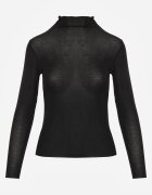  Bluză Neagră cu guler înalt Tip Longsleeve din viscoză cu cașmir Fedine