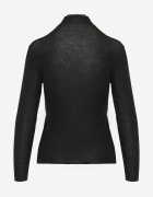  Bluză Neagră cu guler înalt Tip Longsleeve din viscoză cu cașmir Fedine