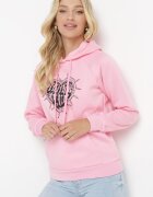  Bluza Roz cu Glugă și Imprimeu și Manșete Sitta