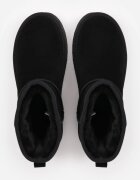  Bocanci de zăpadă din piele naturală tip velur cu blană artificială Nectare Negre
