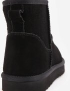  Bocanci de zăpadă din piele naturală tip velur cu blană artificială Nectare Negre