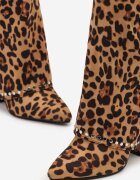  Bocanci Maro Cowboy cu imprimeu leopard cu toc cu carâmb pliat decorați cu ținte Vaivara
