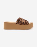bosido Papuci Leopard Clasici pe Platformă și Pană Retellin