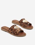bosido Papuci leopard cu talpă plată cu aplicație în formă de inimă Redesia