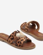 bosido Papuci leopard cu talpă plată cu aplicație în formă de inimă Redesia