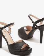 bosido Sandale Negre Toc stiletto cu Platformă cu Model Abstract Lisandea