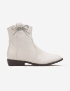  Botine Albe cu fundiță cu zirconii Schmisa