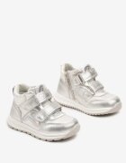  Botine Argintii Clibee în stil Sneakers cu Brant din Piele Decorate cu Cusături Romisya