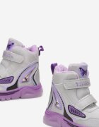  Botine argintiu-violet cu arici și căptușeală călduroasă și aplicații Naros