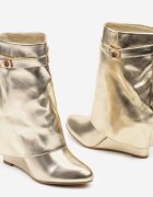  Botine Aurii pe platformă cu carâmb care imită cracul pantalonului cu cataramă detașabilă Nialithia