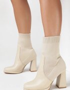  Botine Bej cu Carâmb Elastic Egala