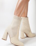  Botine Bej cu Carâmb Elastic Egala