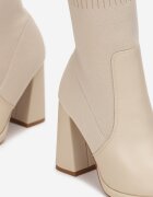  Botine Bej cu Carâmb Elastic Egala