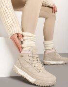  Botine Bej Cu șireturi pe talpă groasă embosată cu cusături Ellithia