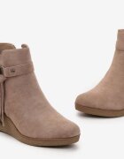  Botine Bej închis cu pană cu baretă cu franjuri Ritana