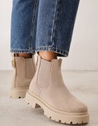  Botine Bej închis cu talpă groasă în relief și elastic Verilln