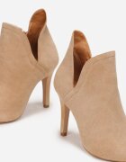  Botine Bej închis cu toc cui cu decupaj lateral Secu
