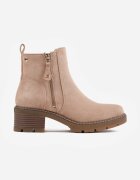  Botine bej închis cu toc jos Paulmier