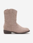  Botine Bej Stil Cowboy cu Cusături Taito