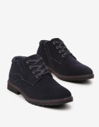  Botine bleumarin Clasice Căptușite cu Talpă Plată cu Șireturi Ravimira