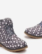  Botine Bleumarin Ghete worker cu flori Foarte călduroase Badilles
