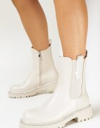  Botine Chelsea Bej cu Inserție cu Zirconii Cenimma