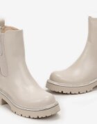  Botine Chelsea Bej cu Inserție cu Zirconii Cenimma