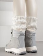  Botine Cizme de zăpadă gri deschis în stil trekking pe talpă groasă Elorene