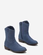  Botine Cowboy Albastre cu Cusături Taito