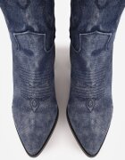  Botine Cowboy Bleumarin cu Toc și Broderie Laora