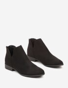  Botine Cowboy Negre Plate decorate cu decupaj și fermoar Lilitma