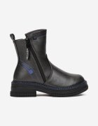  Botine Gri Metalice cu Fermoar Margind