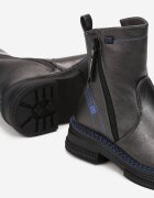  Botine Gri Metalice cu Fermoar Margind