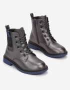 Botine Gri Metalice Cu șireturi Hamidah