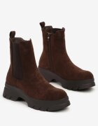  Botine Maro Chelsea cu Talpă Groasă și Gambă Elastică Mavirae