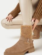  Botine Maro cu Blană și Cataramă Decorativă Kledorra